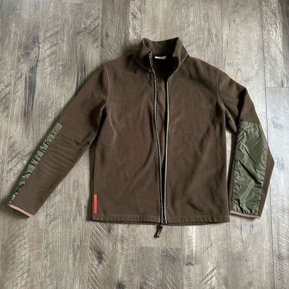 Prada Other - Prada Fleece Zip Up Olive M